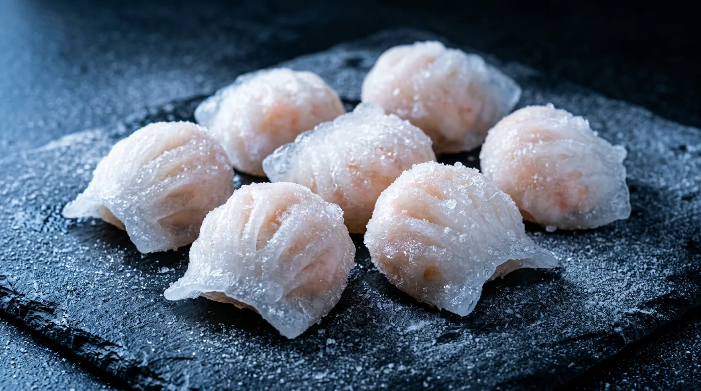 Small fish portions presented on ice